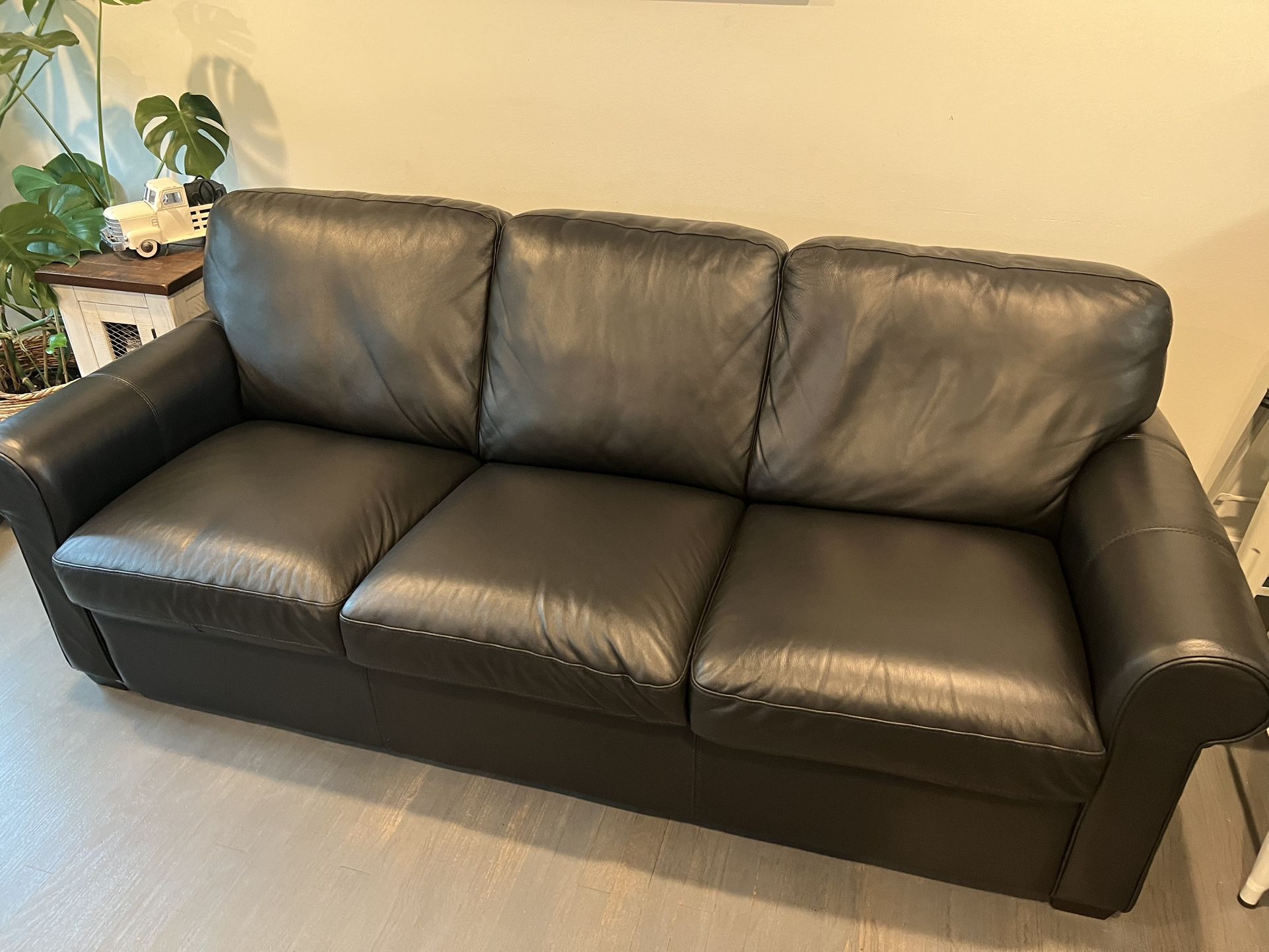 Leather Sofa 84” Black