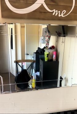 Heavy duty mirror and desk