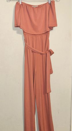 Coral Jumpsuit Off Shoulder