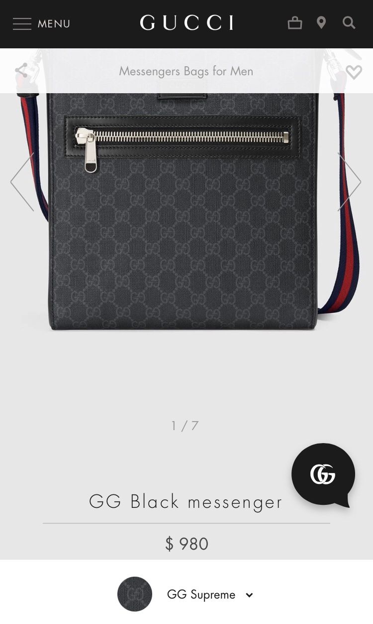 GG Black Messenger Gucci Bag