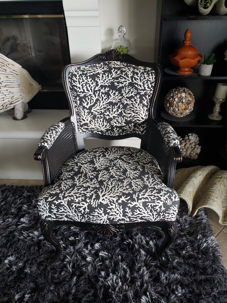 Custom Nautical SHELL Fabric CHAIR