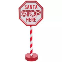 Santa Light Up Stop Sign