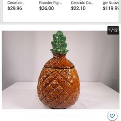 Vintage Pineapple Cookie Jar