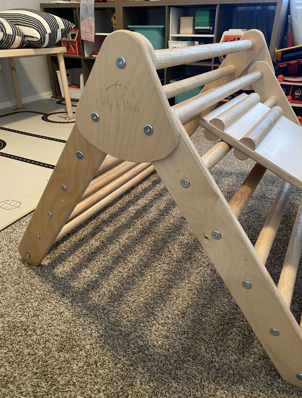 Kids Pickler triangle/climber with Reversible Slide - Lily And River Wooden