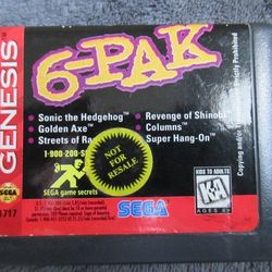 Sega Genesis 6 Pak Game