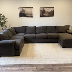Macy’s Robert Michaels charcoal gray sectional sofa  Duck down filled Delivery Available 