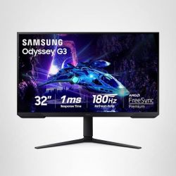 Samsung 32-Inch Odyssey G3 (G30D) Series FHD Gaming Monitor, 1ms, 180Hz, AMD FreeSync, Adjustable Stand, Black Equalizer, Virtual Aim Point, Eye Saver