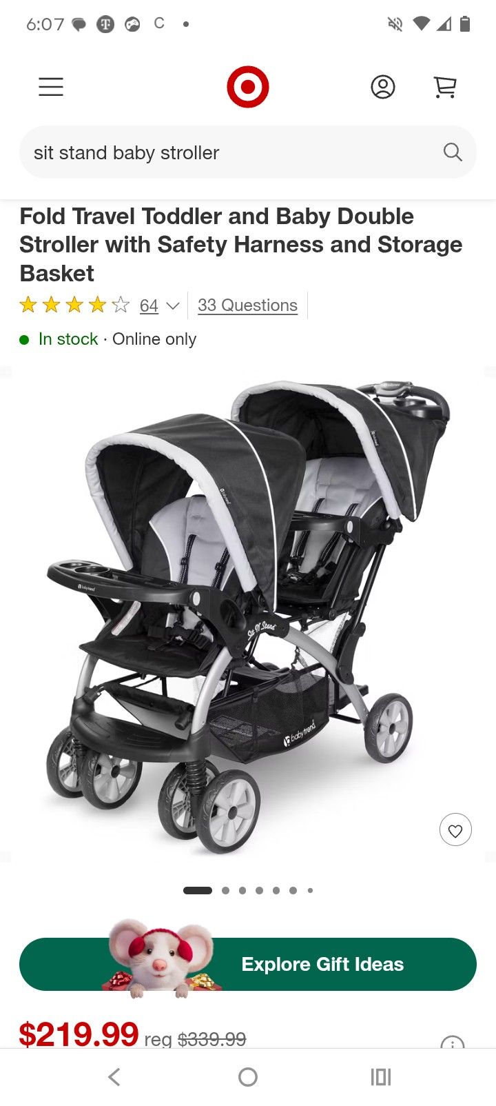 Baby/Toddler Sit And Stand Stroller