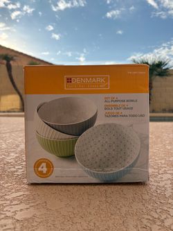 Denmark 4-Piece All-Purpose Porcelain 8” Bowl Set New In Box