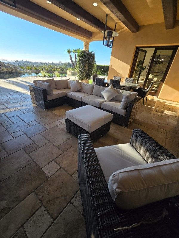 New 7pc Outdoor Patio Furniture Sunbrella Wicker Hdpe Lounge Sectional