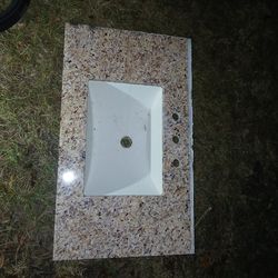 37" vanity top with sink