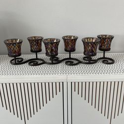 16 Piece Candle Holder With Glass Holders