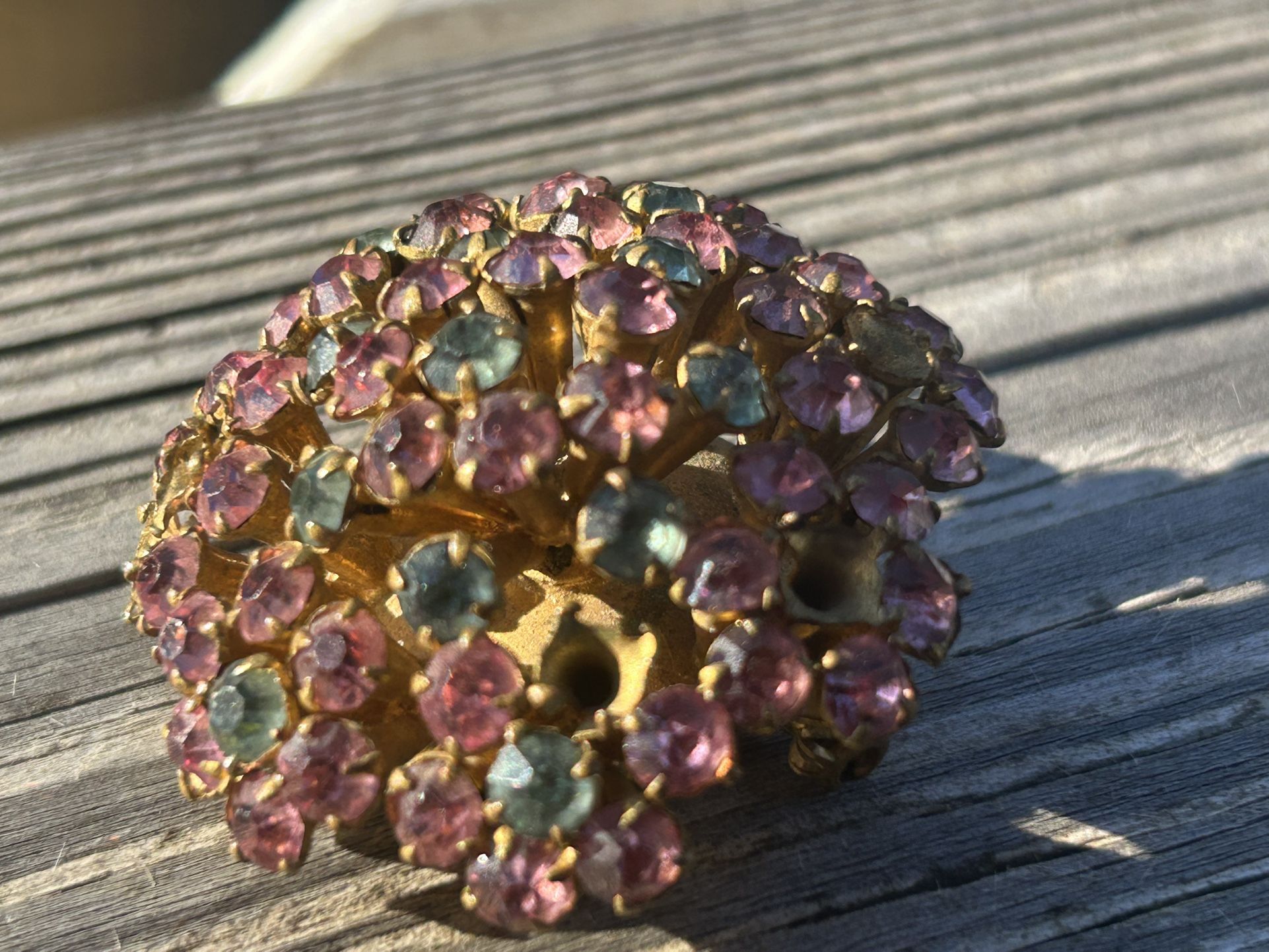 Antique Brooch Pin Stamped Made In Czar, Couple Missing Stones Replaceable