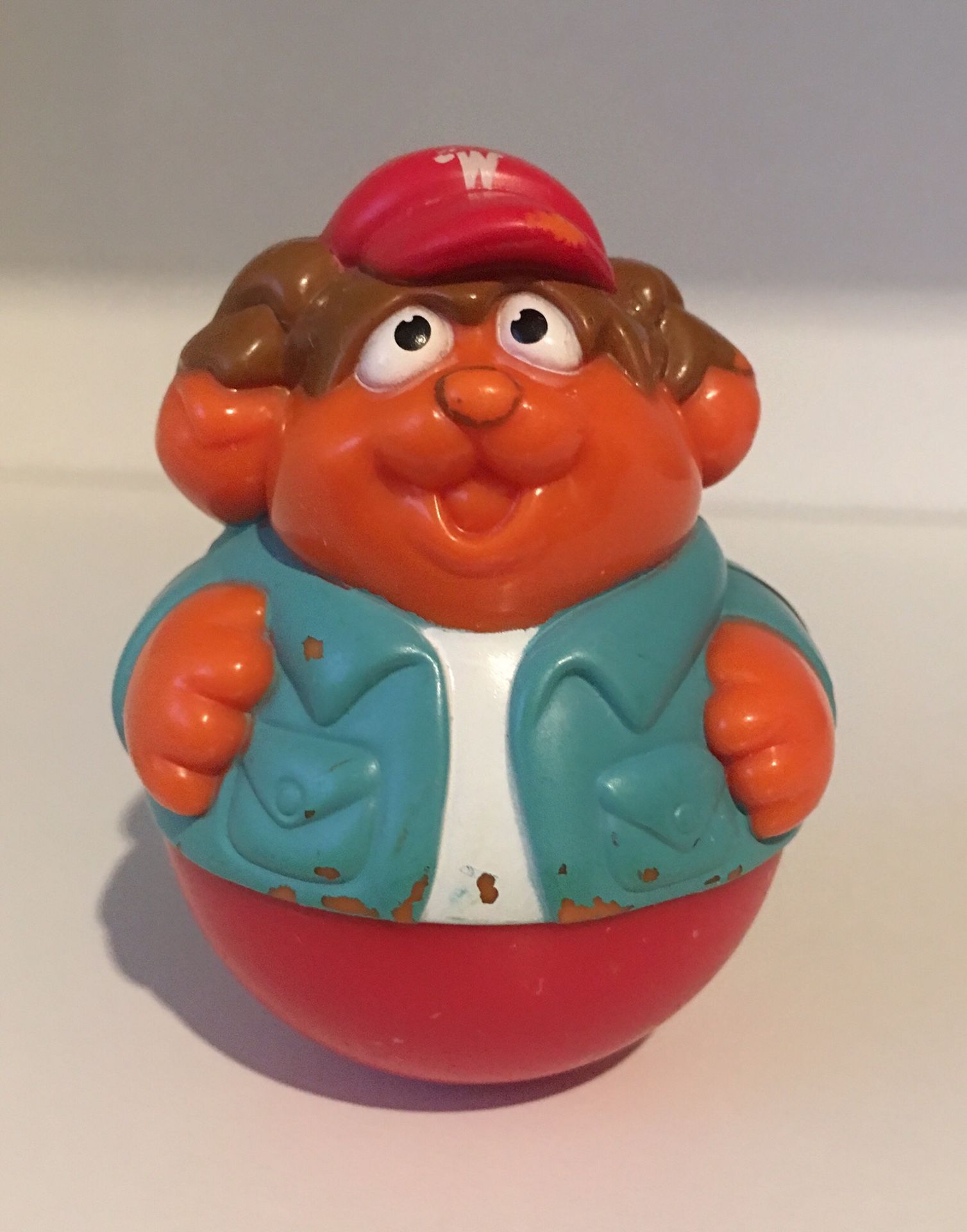 WEEBLE WOBBLE HARD TO FIND PUPPY DOG WITH RED HAT FIGURE