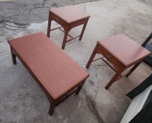 Coffee table with lamp tables