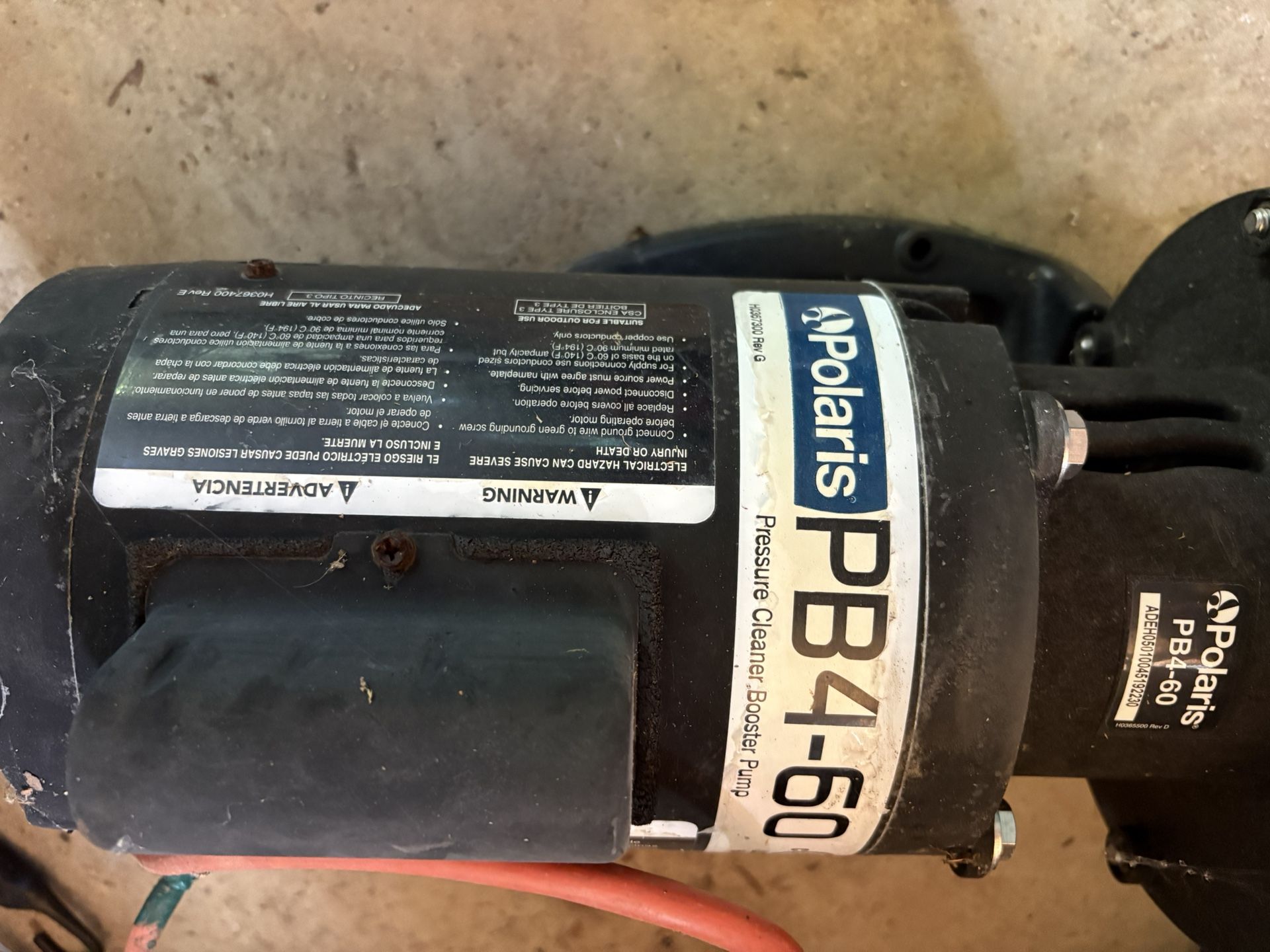 3/4 HP Polaris Booster Pump For Pool Filter