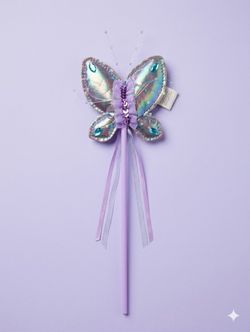 Iridescent butterfly fairy wand