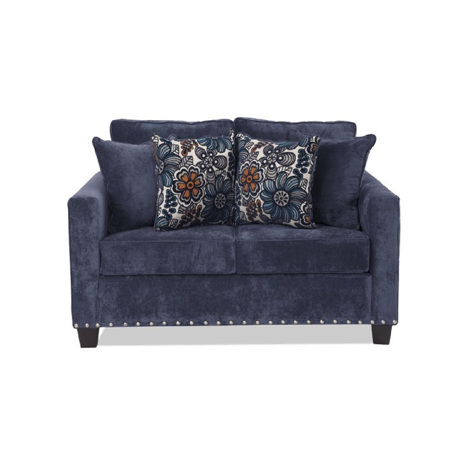 Bobs furniture sale navy blue couch