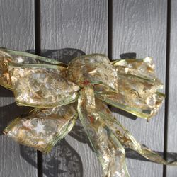 Christmas Tree Ribbon Light With Led Bow 13 Feet Long Ribbon Gold