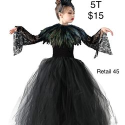 Maleficent Sleeping Beauty Dark Fairy Girls 5T