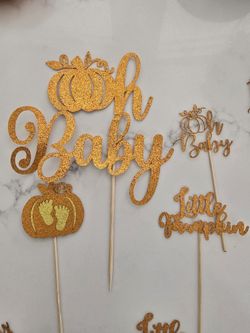 Oh Baby Pumkin Cupcake Toppers
