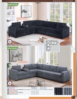 Jumbo corduroy couch new in box ,console ,charger station cup holders