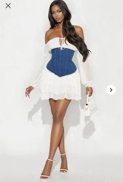 Fashion Nova Denim Corset Dress