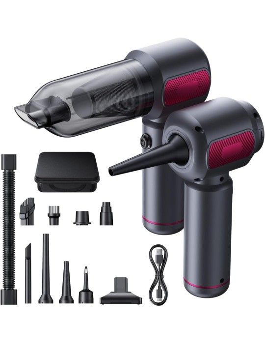 REWONDER Cordless Car Vacuum Cleaner, 22000Pa Portable Vacuum with Brushless Motor, Mini Vacuum Handheld 3×2600mAh Battery Rechargeable, Storage Bag &