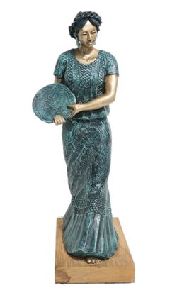 Manuel Alvarado Signed 298/3(contact info removed) Bronze Resin Latin Woman Sculpture 12"