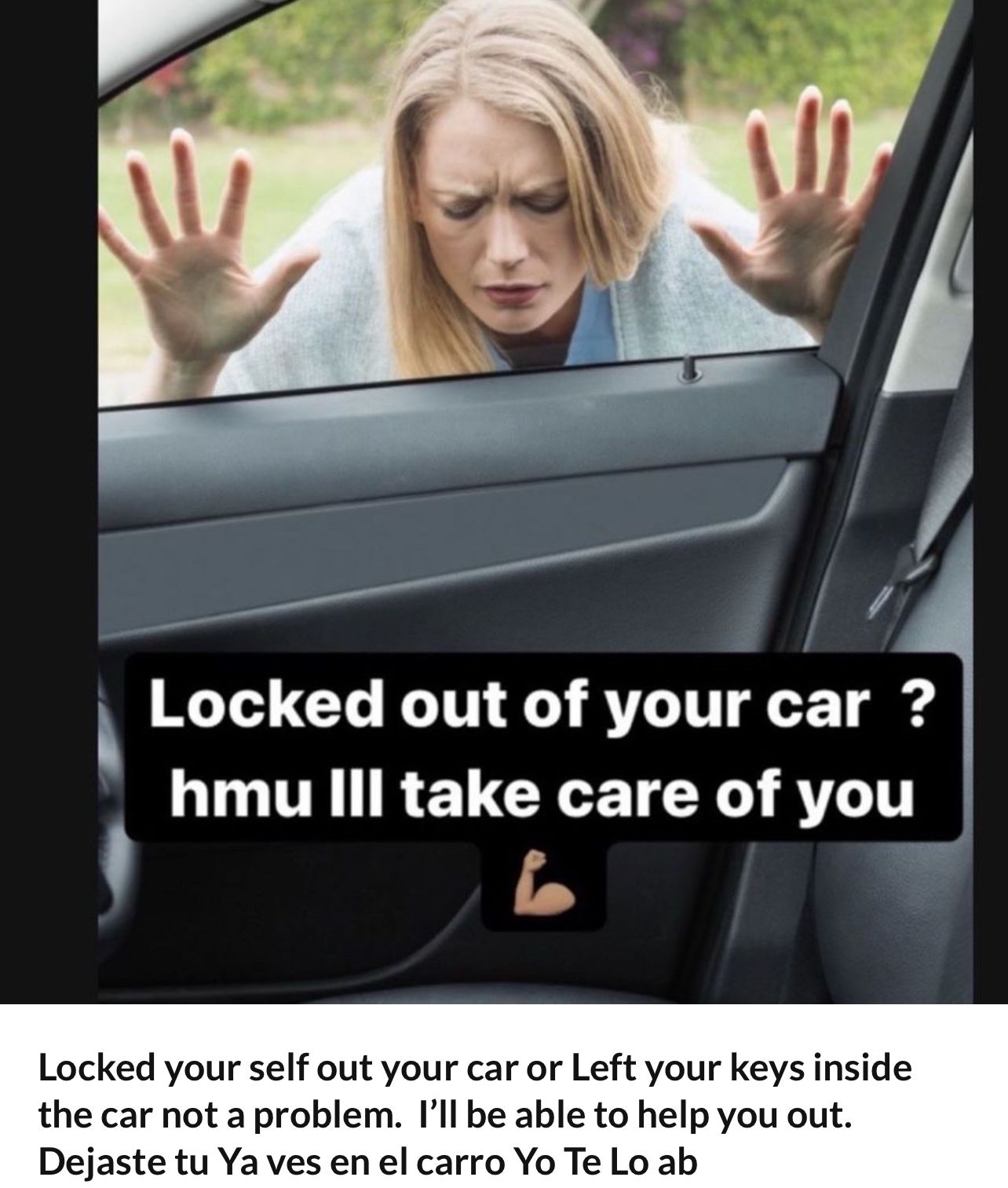 Locked Out Of Your Car Message Me