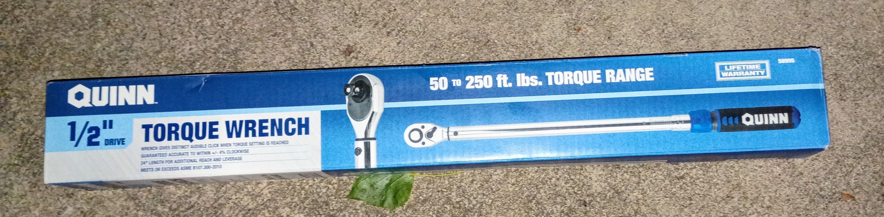 Quinn 1/2 in. Drive, 50 to 250 ft-lb Click Torque Wrench