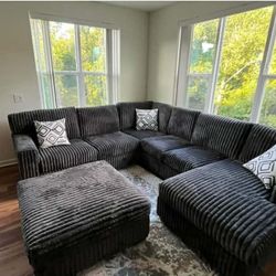 Take Home Pay Later Only $39 Down Payment 🌟 Living Room Furniture Modular Black Color Sectional Couch Set 🌟 Fast Delivery 