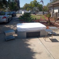 Industrial Theme Full Size Bed with 2 night stands and sofa table