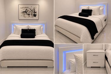 BEDROOM SET- Bed Frame & Nightstand Set For Sale
