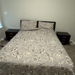 Queen Bed Set And Twin XL Mattresses (2) And Headboard 