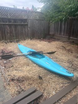 Blue Sit-In Kayak with Paddle