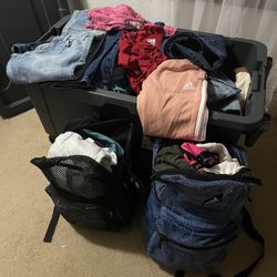 Bulk Clothing Lot – 70 Pieces, 24 NEW Jeans + Large Assortment of Name Brand Tops / for reselling , ropa + 4 Pair Shoes 