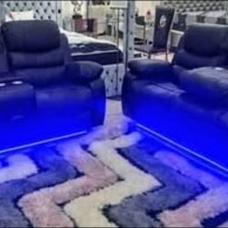 Brand New Byers Market Gel Leather Reclining Sofa & Loveseat Sets with Bluetooth, Speakers, LEDs ➕️