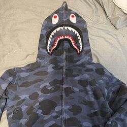 Size Small Blue/Navy Bape Hoodie (Authentic)