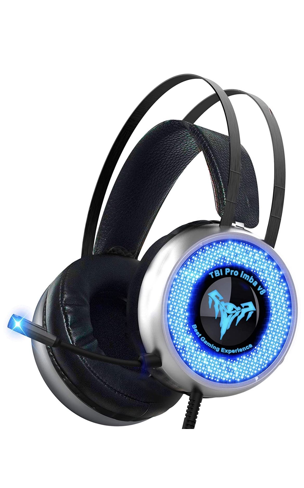 Led Gaming Headset with Microphone – Surround Sound Stereo Wired Gamer Headphones for PC, PS4, PS3, Xbox, Nintendo Switch – Noise Cancelling Playstati