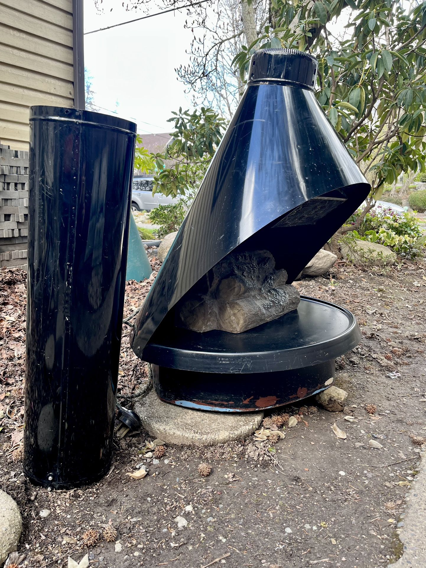 Mid-Century, Modern Electric Fireplace