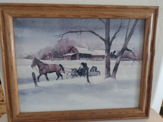 Beautiful Winter Amish Wall Art