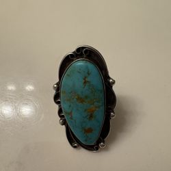 Turquoise sterling silver ring size 7