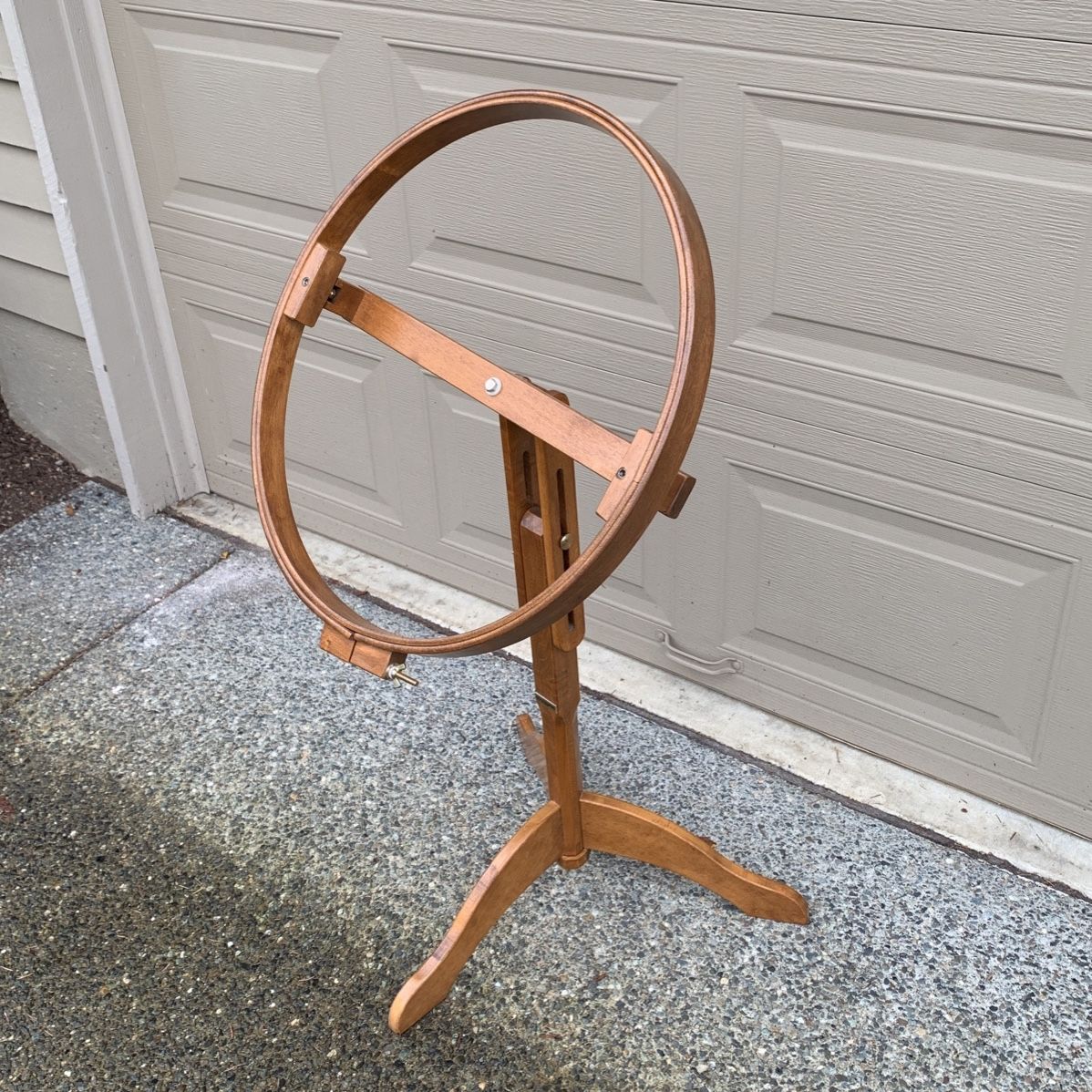 Hinterberg 22” Solid Oak Quilting Hoop With Stand for Sale in 