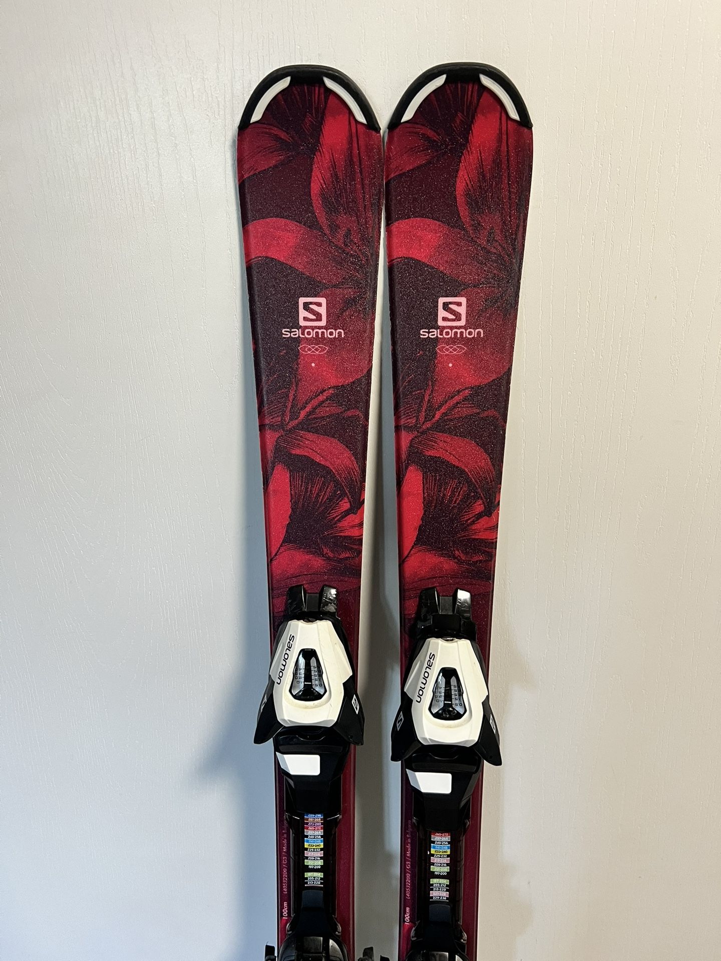Solomon QST 100 Cm Snow Skis With EZ Adjustable Bindings