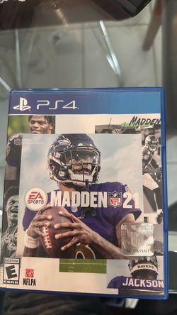 Used 2021 Madden PS4 Blu-ray Disc Football Game Lamar Jackson Cover EA Sports
