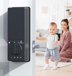 Anweller MD11 Smart Deadbolt Lock, with Child Proof Anti-Unlock Code, WiFi Fingerprint Keyless Entry Door Lock for Front Door, 10000mAh Battery, Auto 