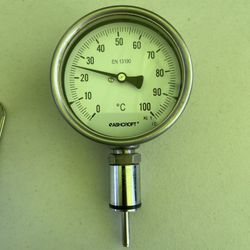 Ashcroft Industrial Dial Thermometer 0-100°C Stainless Temperature Gauge EN13190