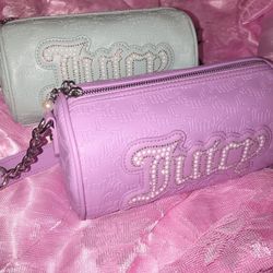 JUICY COUTURE 2pc Mint & Purple Barrel Shoulder bag 