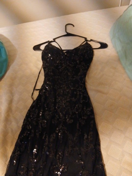 Black Strap Prom Dress